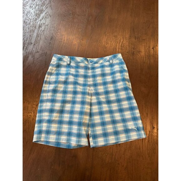Puma plaid Shorts men’s size‎ 38 b13 - Picture 1 of 4